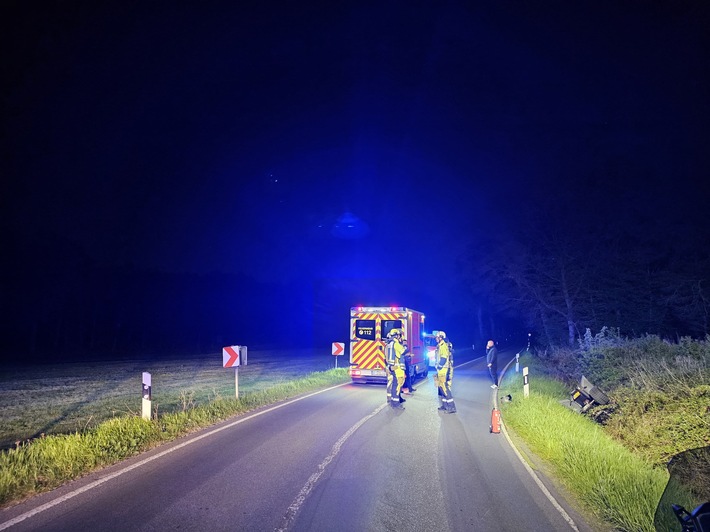 FW Hünxe: Verkehrsunfall mit Quad - Eine schwerverletzte Person