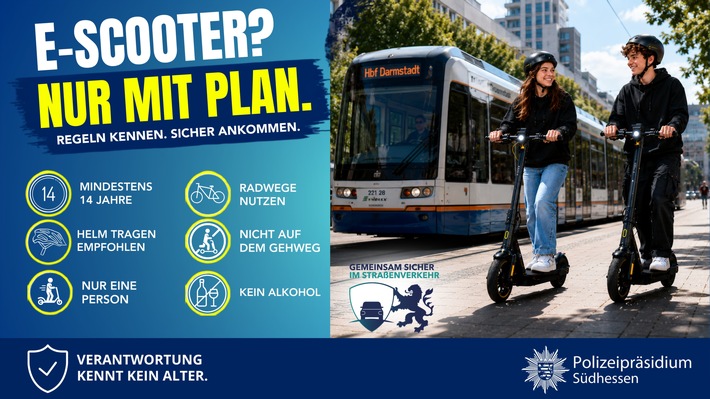 POL-DA: Darmstadt: E-Scooter im Fokus von Kontrollen in der Innenstadt