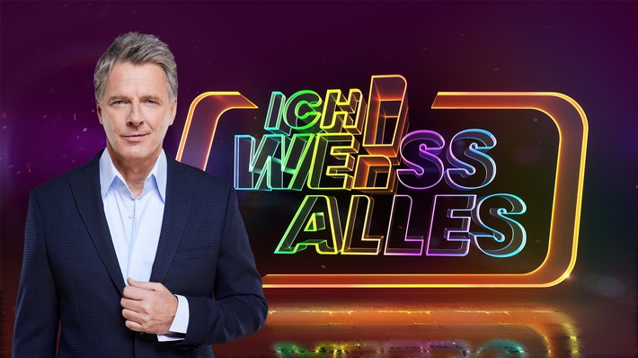 ARD ICH WEISS ALLES!, Neue Eurovisionsshow mit Jörg Pilawa Foto: Moderator Jörg Pilawa mit Logo der Sendung. © ARD/Thomas Leidig/Brand New Media/Montage, honorarfrei - Verwendung gemäß der AGB im engen inhaltlichen, redaktionellen Zusammenhang mit genannter ARD-Sendung bei Nennung "Bild:ARD/Thomas Leidig/Brand New Media" (S2+). ARD Programmdirektion/Bildredaktion, Tel. 089/5900 23879, mail bildredaktion@daserste.de Weiterer Text über ots und www.presseportal.de/nr/6694 / Die Verwendung dieses Bildes ist für redaktionelle Zwecke honorarfrei. Veröffentlichung bitte unter Quellenangabe: "obs/ARD Das Erste/ARD/Thomas Leidig/BrandNewMedia"