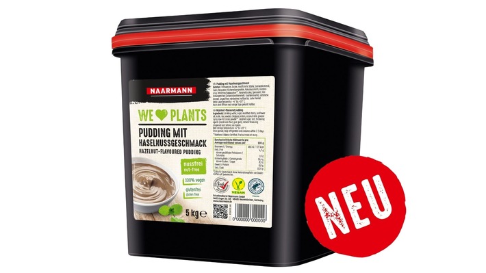 Jetzt neu: WE LOVE PLANTS Pudding mit Haselnussgeschmack / Schmackhafter Nachwuchs im veganen Dessertsortiment der Privatmolkerei Naarmann