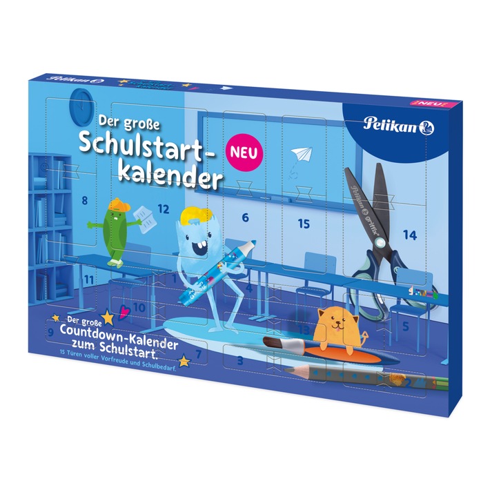 Für noch mehr Vorfreude auf die Schule: Der brandneue Schulstartkalender von Pelikan