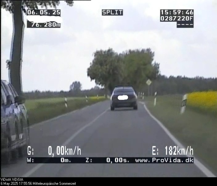 POL-NB: Auf schmaler Allee mit 182 km/h gerast