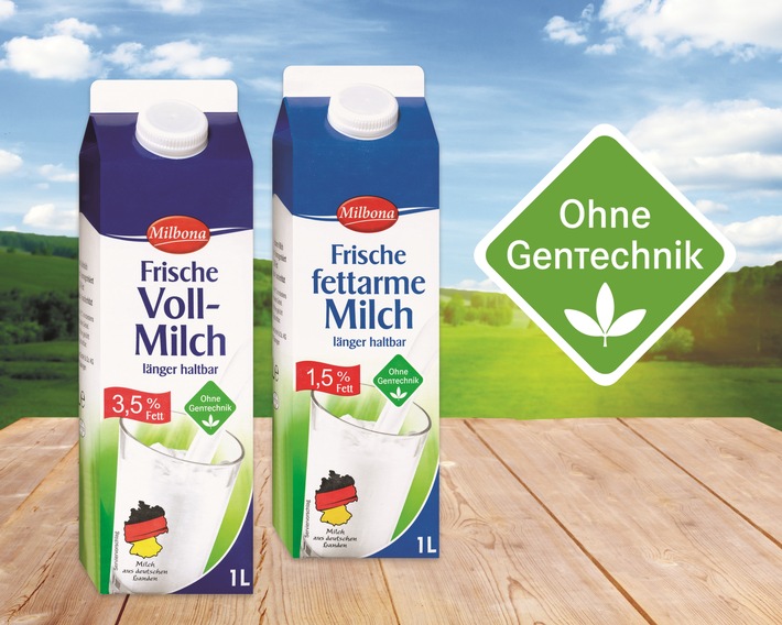 &quot;Ohne Gentechnik&quot;: Lidl setzt entscheidende Meilensteine / Ab Juli 2016 bundesweit in allen Filialen zertifiziert gentechnikfreie Frischmilch der Eigenmarke &quot;Milbona&quot; - weitere Produkte folgen rasch
