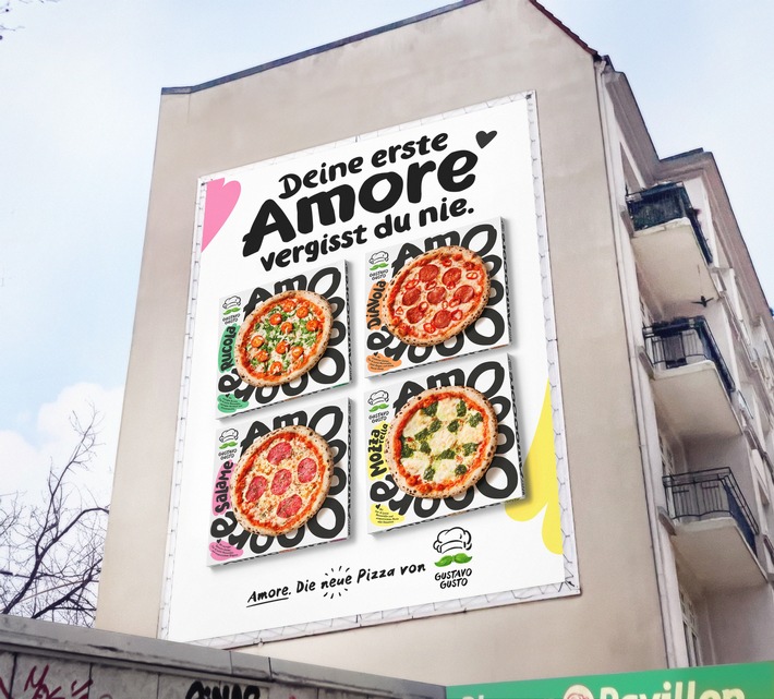 Emotionen pur: Gustavo Gusto launcht Kampagne "DEINE ERSTE AMORE VERGISST DU NIE." zur neuen Pizza-Range "Amore"