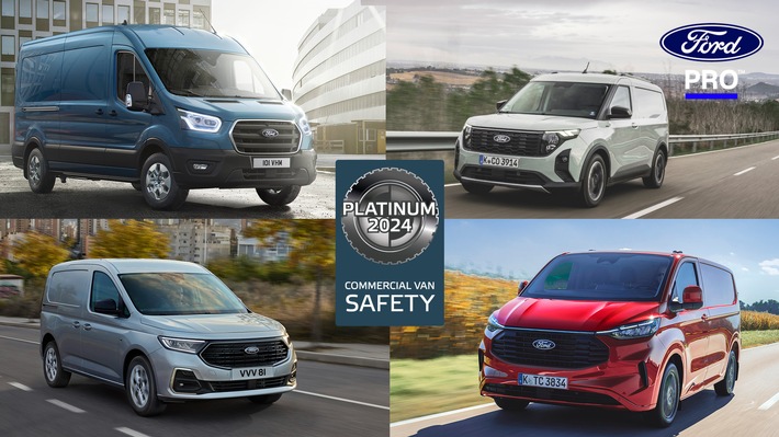 Ford Transit erhält Platin-Auszeichnung von Euro NCAP - komplette Transit-Familie jetzt mit Top-Einstufung