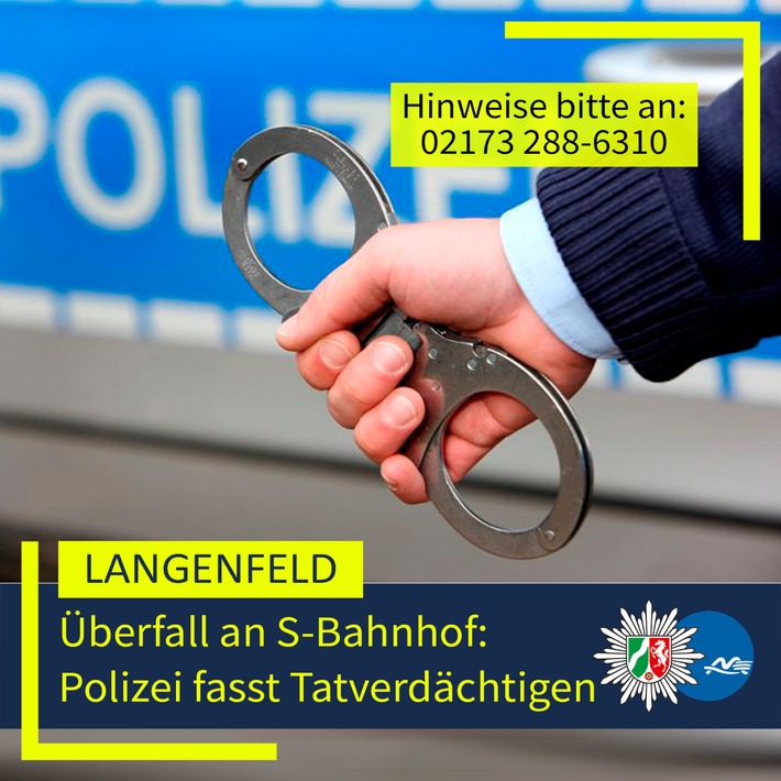 POL-ME: Düsseldorfer an Langenfelder S-Bahnhof überfallen und ausgeraubt - Polizei fasst einen Tatverdächtigen - 2604090