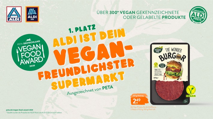 PETA Vegan Food Award 2020: ALDI ist &quot;Vegan freundlichster Supermarkt&quot;