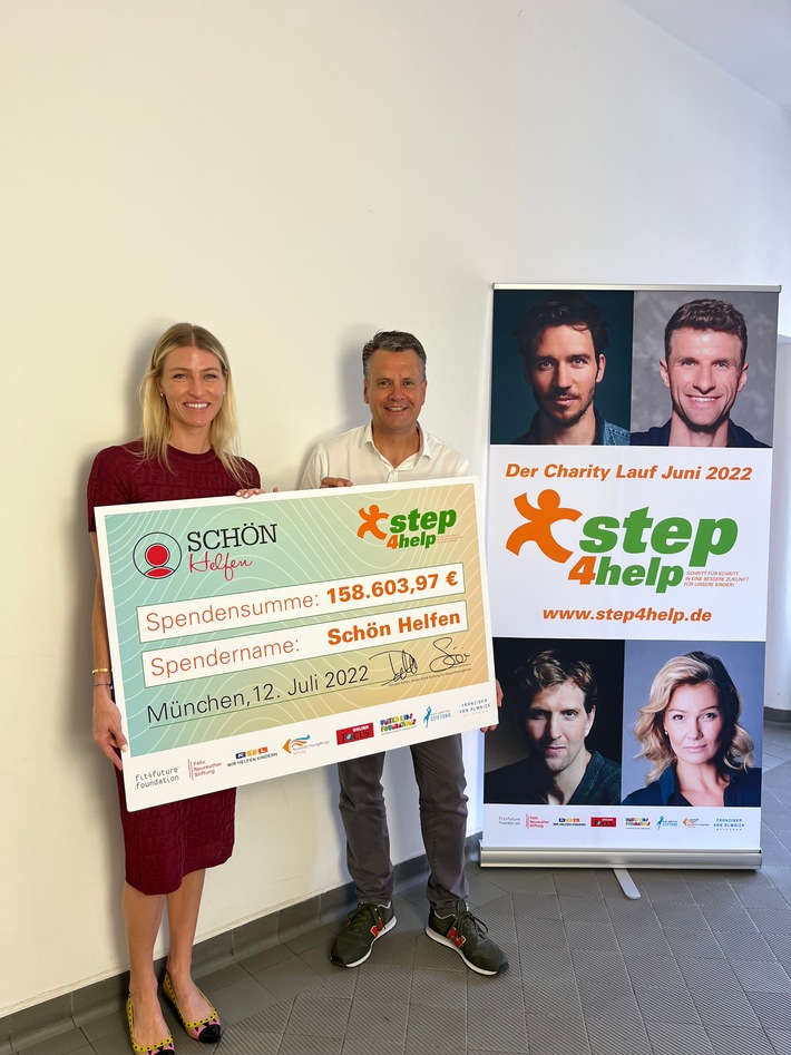 step4help 2022: Schön Helfen und Schön Kliniken erlaufen zusammen 158.603,97 Euro für den guten Zweck