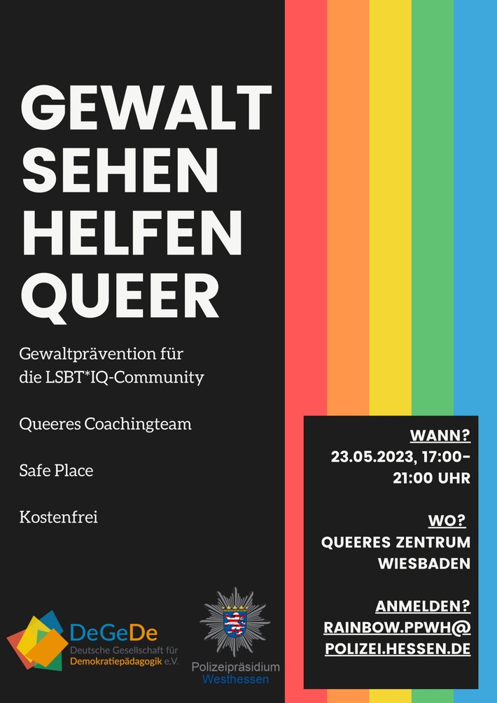 POL-MTK: Gewaltpräventionsseminar für queere Menschen