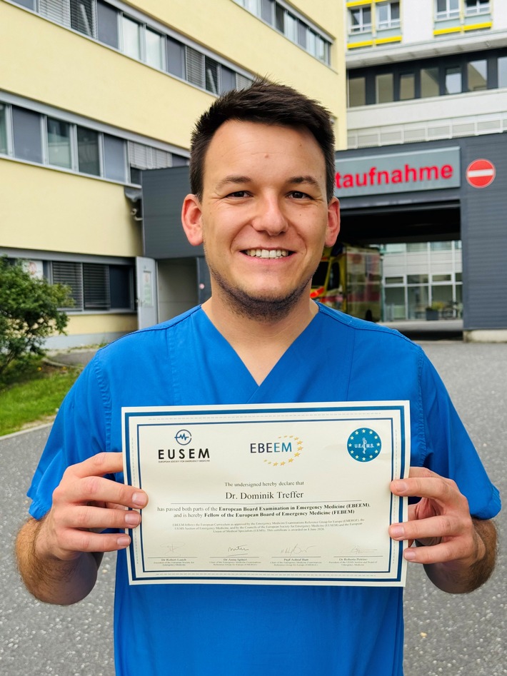 Europäischer Facharzt für Notfallmedizin: Dr. Dominik Treffer setzt zusätzliches Zeichen für klinische Notfallmedizin