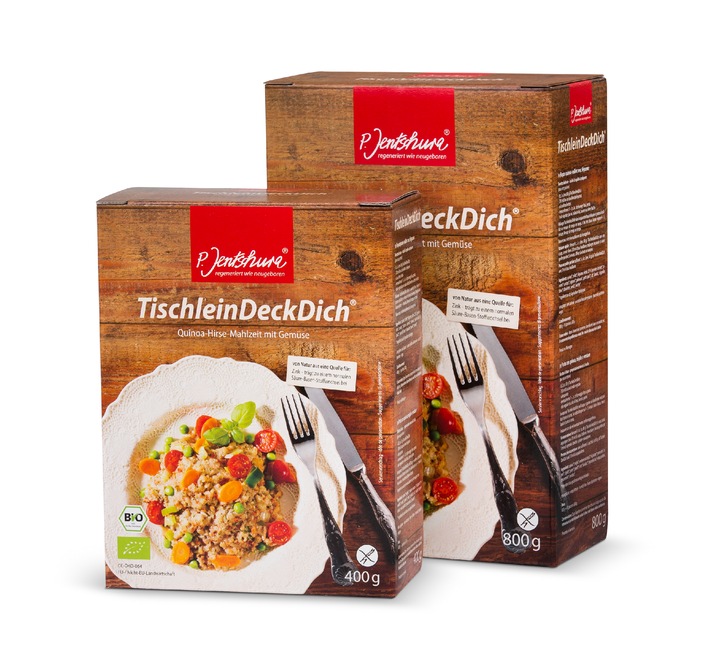 Bio pur bei P. Jentschura: Alle basischen Lebensmittel nun in Bio-Qualität / Produkt-Relaunch für "TischleinDeckDich"