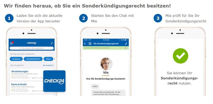 Kfz-Versicherung: Digitale Assistentin "Mia" hilft Verbrauchern bei Sonderkündigung