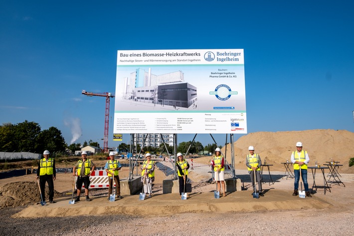 Spatenstich für nachhaltiges Biomasseheizkraftwerk und Infrastrukturmaßnahmen in Ingelheim