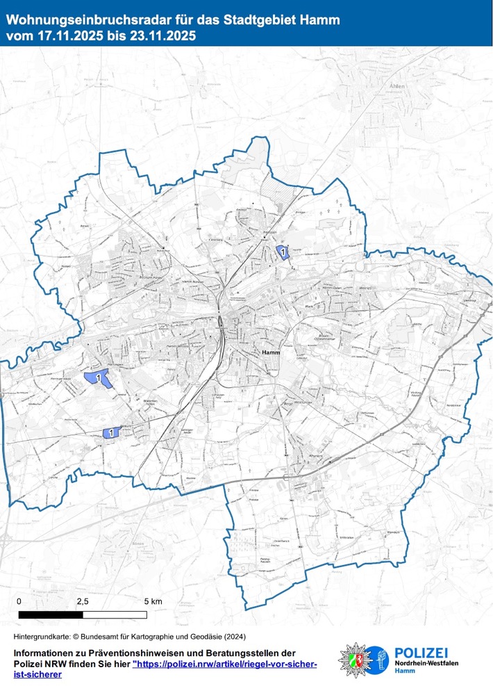 POL-HAM: Wohnungseinbruchradar Hamm für die Woche vom 17. bis zum 23. November 2025