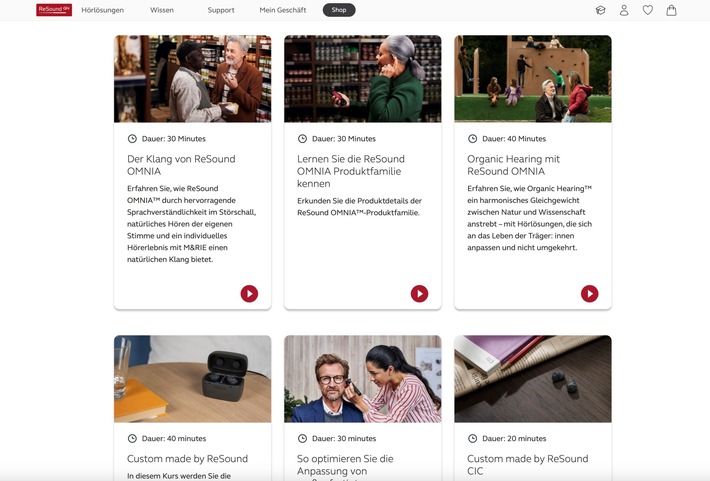 Die ReSound Produkt-Welt auf neue Art erkunden: GN Hearing präsentiert interaktive eLearning-Plattform auf pro.resound.com