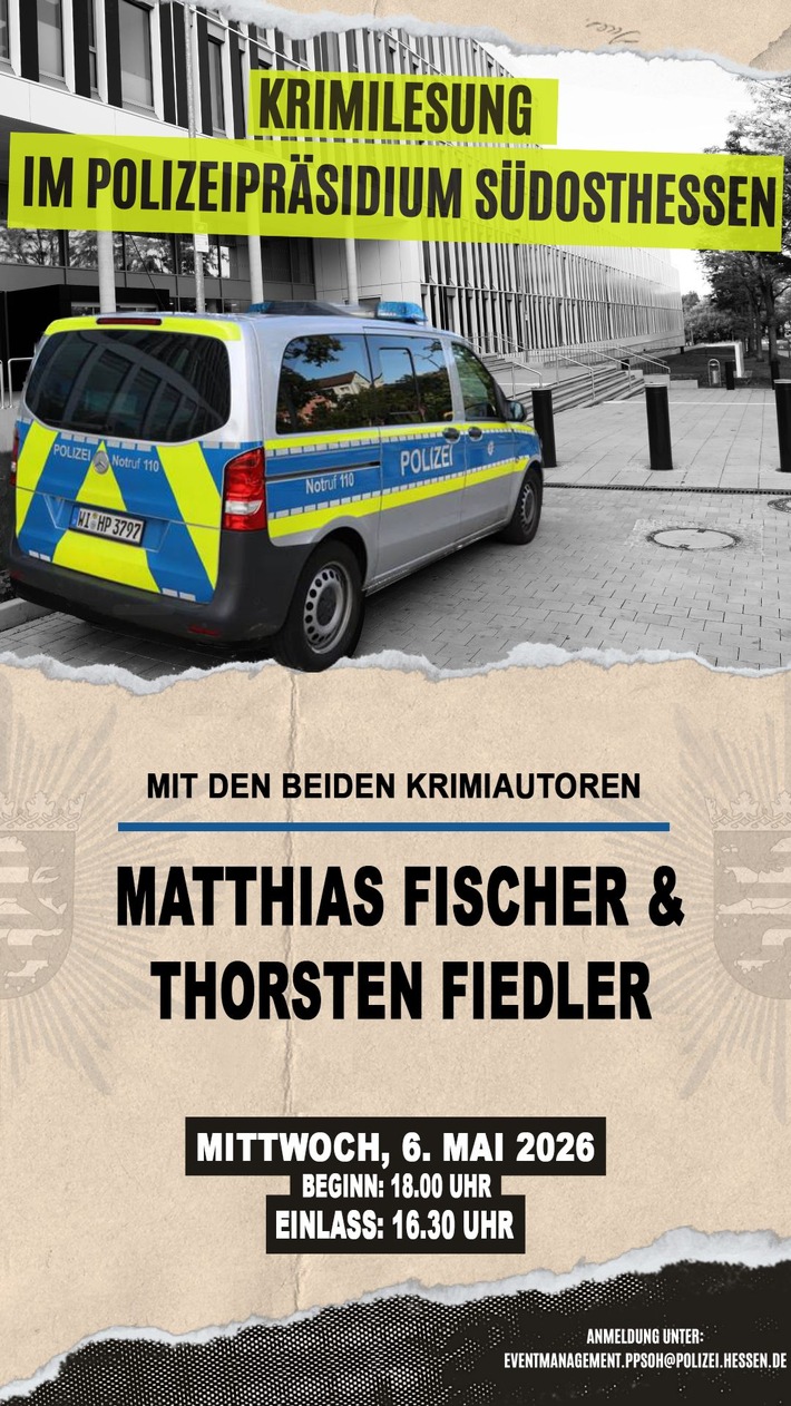 POL-OF: Krimilesung im Polizeipräsidium Südosthessen: Ein spannender Abend mit den beiden regionalen Krimiautoren Thorsten Fiedler und Matthias Fischer