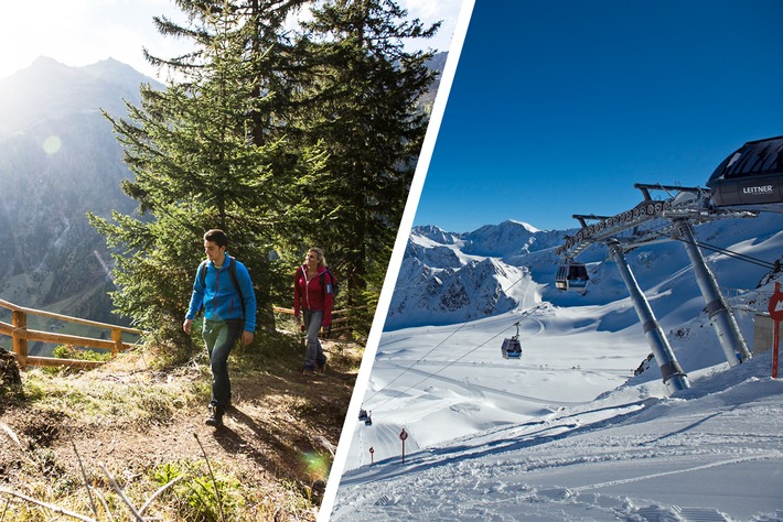 Der Herbst im Kaunertal spielt alle Farben, sogar Weiß wie Schnee