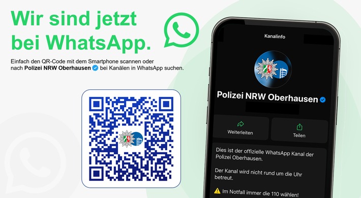 POL-OB: Polizei Oberhausen startet offiziellen WhatsApp-Kanal