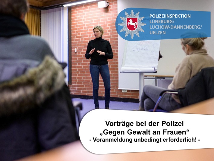 POL-LG: ++ "Wie schützen sich Frauen?" -> Vorträge bei der Polizei "Gegen Gewalt an Frauen" in Lüneburg ++ begrenzte Teilnehmerinnenzahl - Voranmeldungen erforderlich! ++
