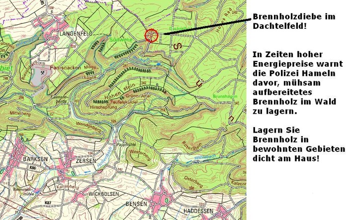 POL-HM: Diebe entwenden Brennholz