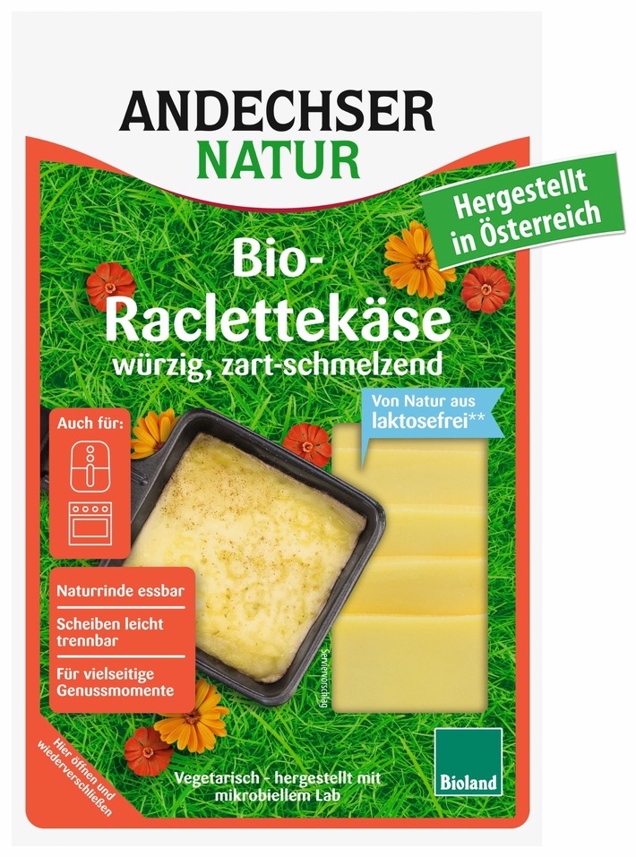 Premium für’s Pfännchen: ANDECHSER NATUR erweitert Sortiment um Bio-Raclettekäse in Scheiben