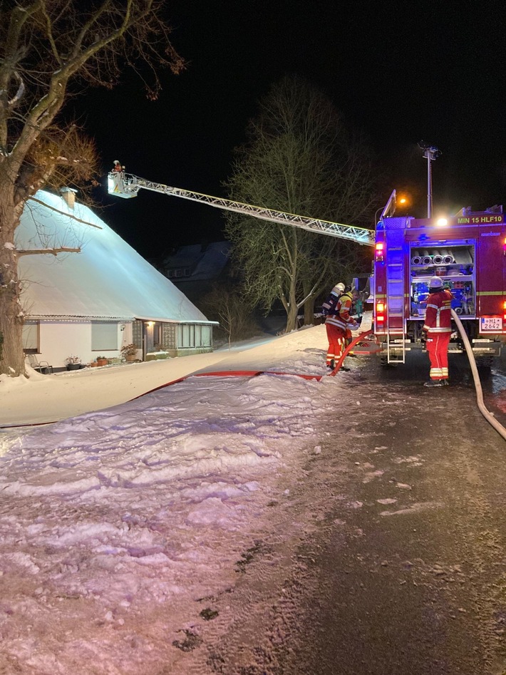 FW Minden: Feuer in Fachwerkhaus rechtzeitig entdeckt