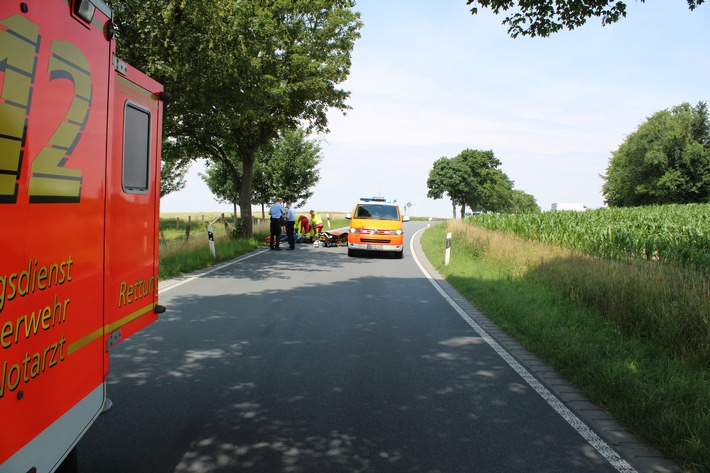 POL-SO: Rüthen - Motorradfahrer schwer verletzt
