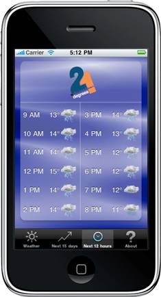 Nouveauté mondiale: la météo vous suit partout, l&#039;Application iPhone vous localise et vous envoit la météo où vous êtes... à 15 jours