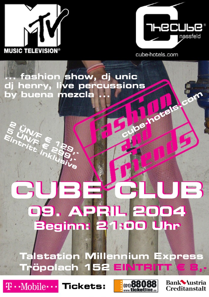 MTV Fashion & Friends Show am 09.04.2004 zu Gast @ The Cube Nassfeld