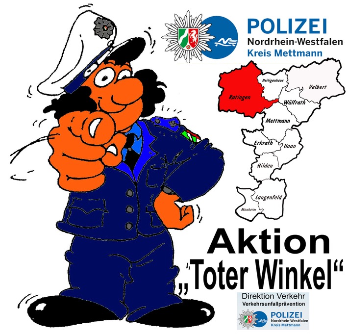 POL-ME: Aktion &quot;Toter Winkel&quot; - Ratingen - 1805063