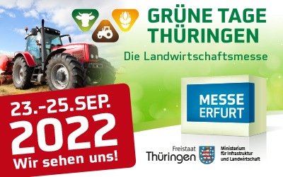 Einladung Pressekonferenz Grüne Tage Thüringen am 22.09.22, Messe Erfurt