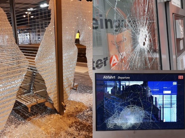 BPOLI MD: Vandalismus: 31-Jähriger zerstört und beschädigt mittels Steinwürfen zahlreiche Glasscheiben