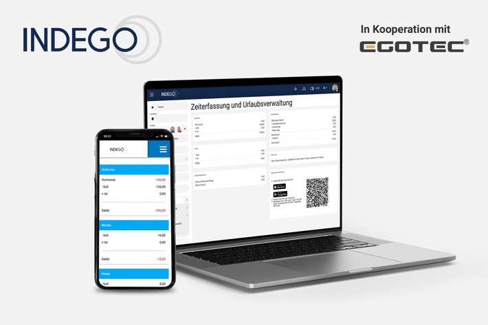 INDEGO erweitert Plattformlösung um digitale Zeiterfassung und Urlaubsverwaltung in Zusammenarbeit mit EGOTEC