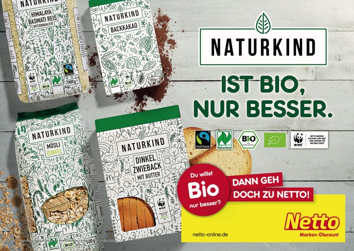 Biofachmarke NATURKIND im Netto-Regal