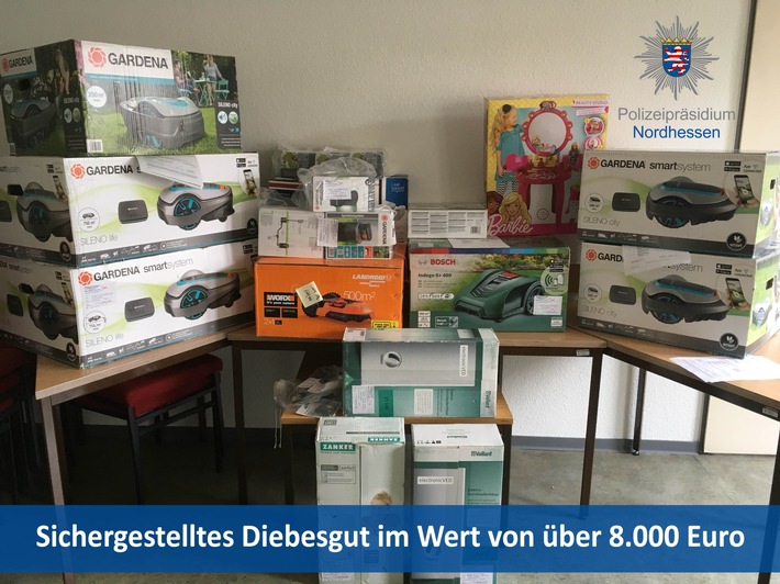 POL-KS: Kassel: Gestohlene Mähroboter zum Verkauf angeboten: Polizei schnappt Pärchen mit Diebesgut im Wert von über 8.000 Euro
