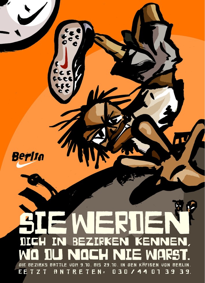 &quot;Bezirks-Battle&quot; vom 9. bis 29. Oktober in Berlin: Nike lädt die Bolzplatz-Kicker der Großstadt zum Duell / Jetzt anmelden: in Berlin sucht Nike kreative Fußballtalente