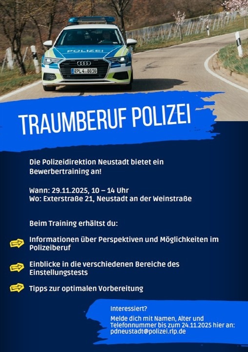 POL-PDNW: Traumberuf Polizei - Bewerbertraining für den Polizeiberuf