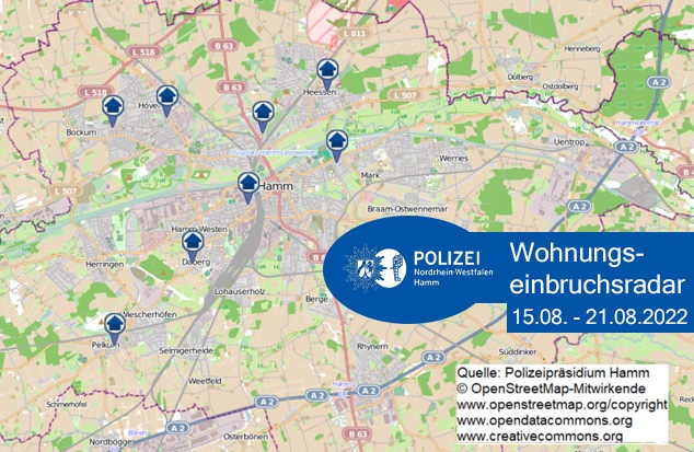 POL-HAM: Wohnungseinbruchsradar Hamm für die Woche vom 15. bis 21. August 2022