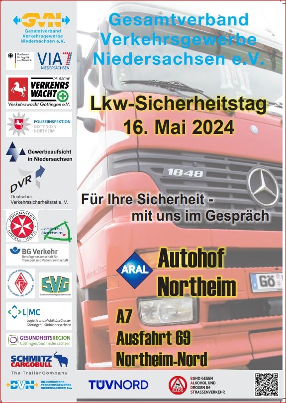 POL-GÖ: (185/2024) Morgen ist &quot;LKW-Sicherheitstag&quot; auf dem Autohof Northeim - Kommen, sehen, informieren, mit Experten ins Gespräch kommen!