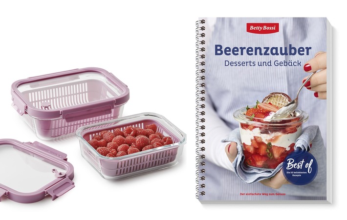 PRODUKTNEWS: Dessertbuch «Beerenzauber» mit passenden Frischhaltedosen