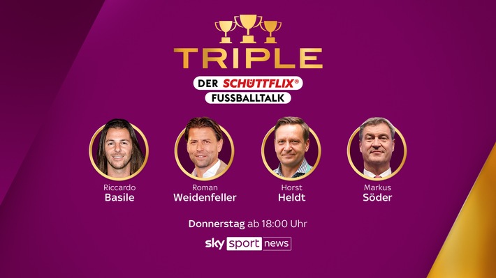 Markus Söder am Donnerstag zu Gast bei &quot;Triple - der Schüttflix Fußballtalk&quot; auf Sky Sport News