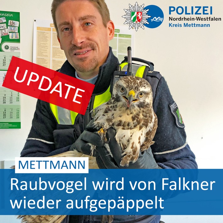 POL-ME: Update zu "tierischem Einsatz": Raubvogel wird wieder aufgepäppelt - Mettmann - 1912024