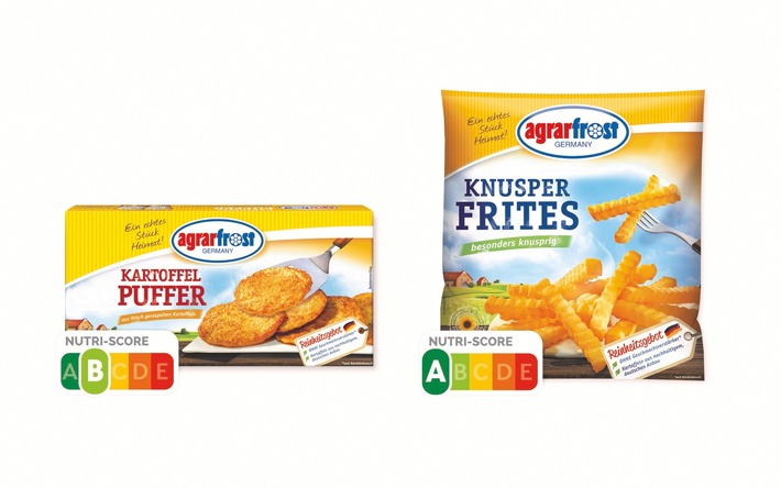 Nutri-Score auf allen Agrarfrost Verpackungen