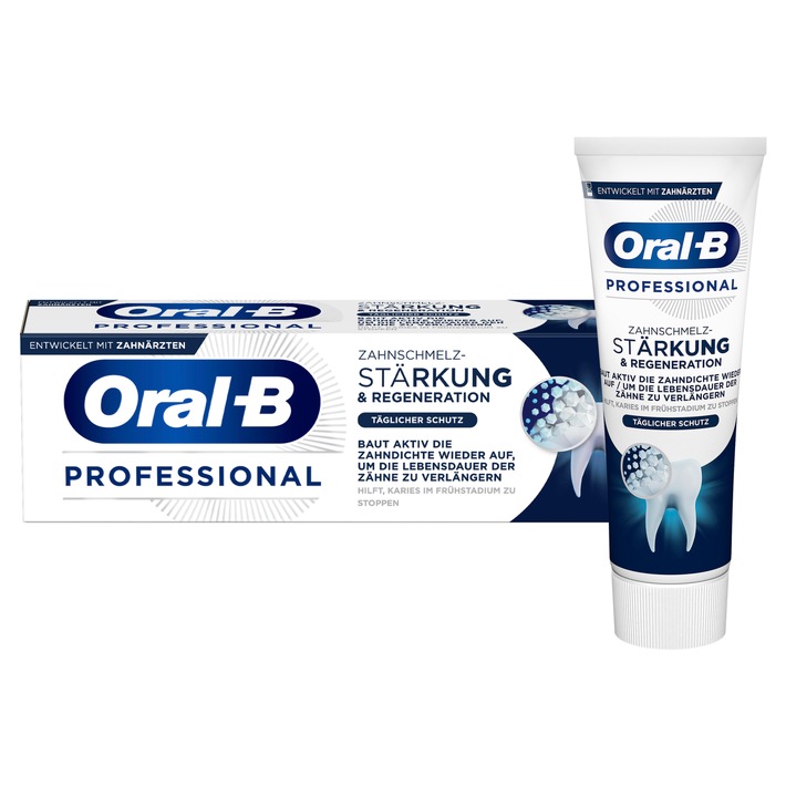 Die neue Oral-B Professional Zahnschmelz-Stärkung & Regeneration Zahncreme bringt unser zukünftiges Selbst zum Lächeln