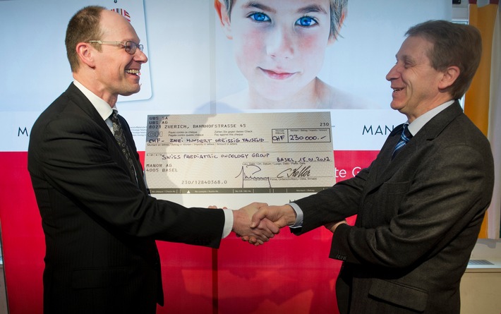 Action caritative Manor Charity - 230&#039;000 francs en faveur de la recherche sur le cancer des enfants et des adolescents