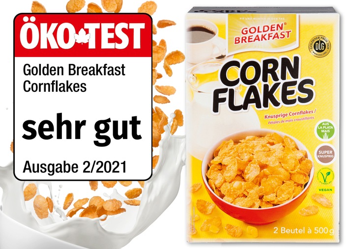 ÖKO-TEST bewertet NORMA-Cornflakes mit dem Prädikat "sehr gut" / Mit dem Discounter-Frühstück bestens in den Tag starten