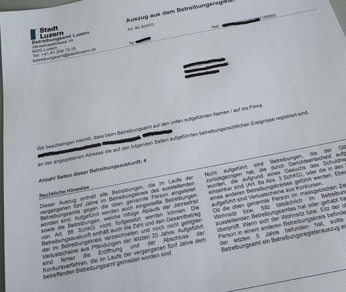 Neue Betreibungsregisterauskunft mit unerfüllten Versprechen