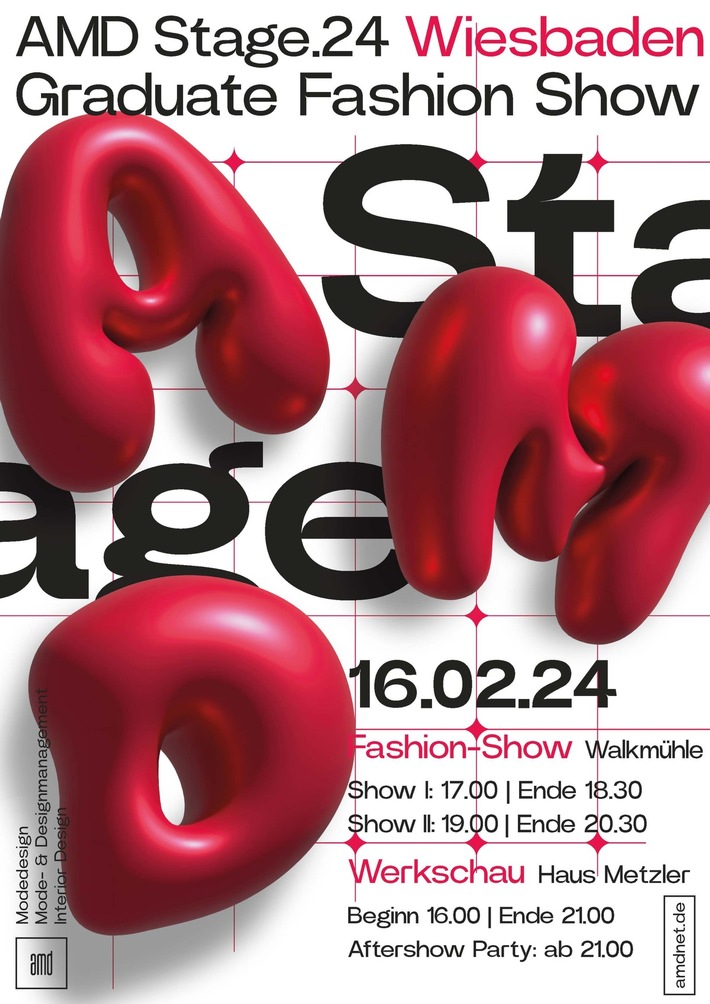 Wiesbadens Modenachwuchs im Rampenlicht: Presseeinladung zur Graduierten Fashionshow 2024 der AMD Akademie Mode & Design am 16. Februar