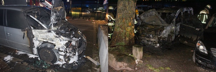 POL-DU: Beeck: Mehrere Autos brennen - Polizei sucht Zeugen