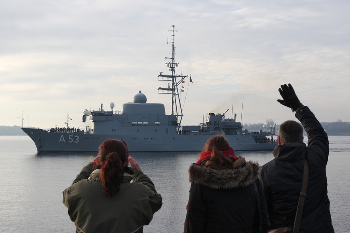 Flottendienstboot "Oker" kehrt nach erfolgreicher Offizierausbildung zurück nach Eckernförde